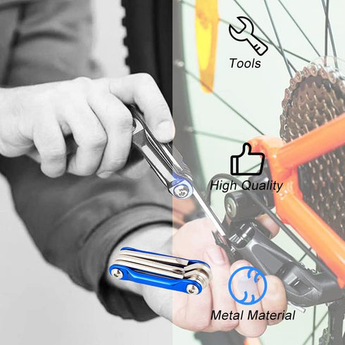 Folding Allen Wrench Set Multifunction Folding Hex Key Set Portable Fold Up Hex Wrench Set for Repairing Road and Mountain Bikes(6 in 1)...