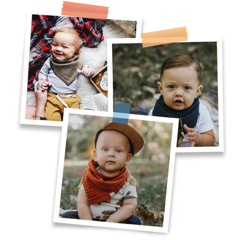 Kishu Baby Indi - Premium GOTS Certified Organic Bandana Scarf Bib, Dual Layer, 4-Way Reversible Baby Bandana Bib, Muslin Baby Bibs for Boys or Gi...