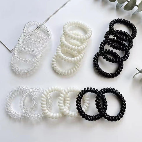 Spiral Hair Ties 20 Pieces No Crease Coil Hair Ties Traceless Phone Cord Hair Ties Waterproof Elastics Hair Bands No Damage Hair Scrunchies Ponyta...