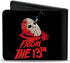 Horror Movies Wallet, Bifold, Friday the 13th Vintage Jason Mask Poster Black Red, Vegan Leather...