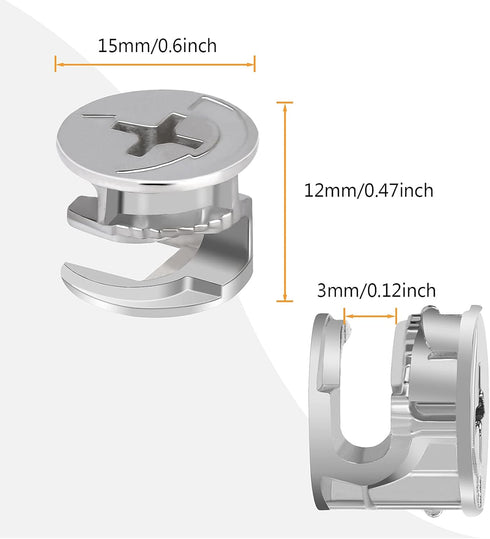 20 Pieces Furniture Cam Lock Fasteners 15mm x 12mm Furniture Cam Lock Nut Connectors Fittings for Cabinet Drawer Wardrobe Panel Connecting...
