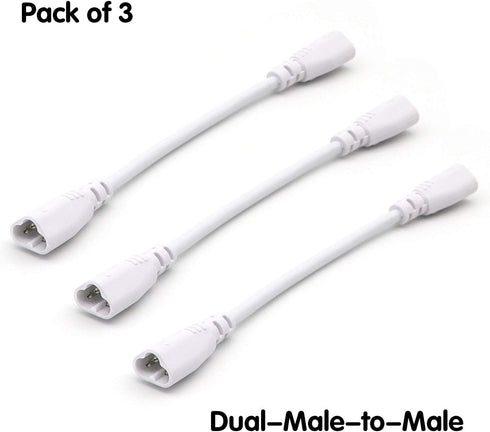 T5 T8 LED Tube Connector Cable Wire 8 inch Double Male to Male End Extension Cord for Integrated LED Fluorescent Tube Light Bulb Lamp Holder Socke...