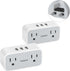 TESSAN US to UK Plug Adapter 2 Pack, Type G Plug Converter with 2 Power Outlet 3 USB Charger, Travel Adaptor for USA to London Ireland Scotland En...