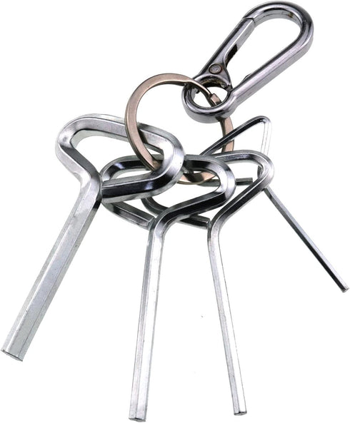1Set Allen Wrench Set, Door Key with Full Loop for Push Bar Panic Exit Devices (T-shaped: 1x 5/64 + 1x 1/8 + 1x 5/32 + 1x 7/32, 1x keychain)...