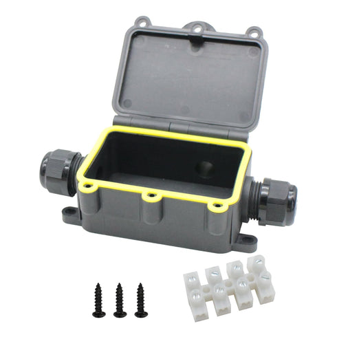 MAKERELE Waterproof Junction Box with Terminals and Screw IP68,3 Way Clamshell-Type Underground Electrical Junction Box Bury waterproof Electrical...