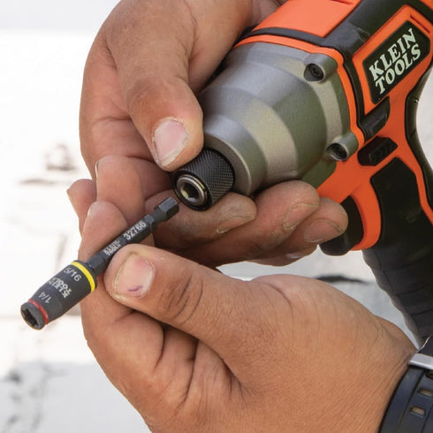Klein Tools 32766 Impact Driver, 3-in-1 SAE Impact Socket and Bit Holder, Flip Socket with 1/4-Inch and 5/16-Inch Hex Drivers, 3-Inch Length...