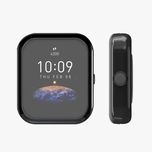 kwmobile Case Compatible with Huami Amazfit Bip 3 / Bip 3 Pro Case - 2X TPU Silicone Fitness Tracker Cover - Black/Transparent...