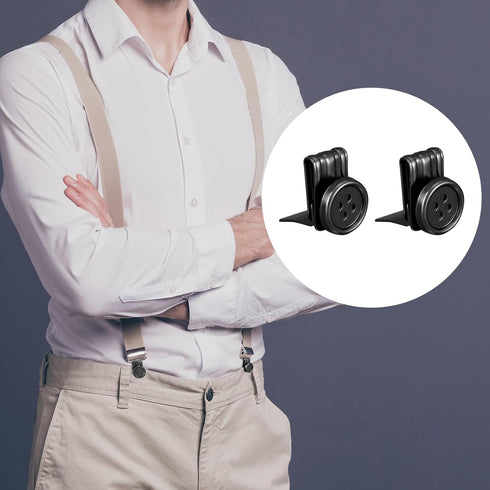 10 Pcs Suspenders Buttons Movable No Sew Button End Brace Clips Suspender Buttons Metal Clip on Buttons for Jeans for Pants Suspenders Hats Jeans ...