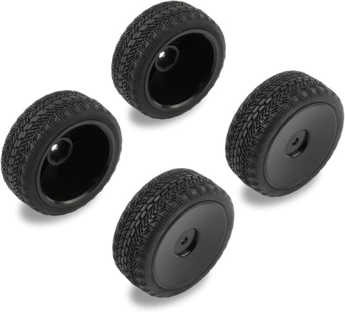 4 Pack 12mm Hex Wheels and Tires Set with Locknuts and Wrench for RC 1/10 On Road Racing Touring Car...