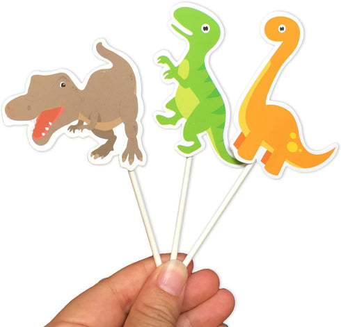 ALISSAR 35-Pack Baby Dinosaur Cupcake Toppers Picks, Dinosaur cake Toppers for Kids Birthday Baby Shower Party Decorations Supplies...