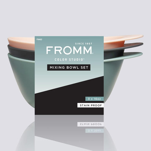 Fromm Color Studio Mixing Bowls for Hair Color, Hair Dye, Bleach and Treatments with Spill Proof Rubberized Base, 16 Ounce, 3 Pack...