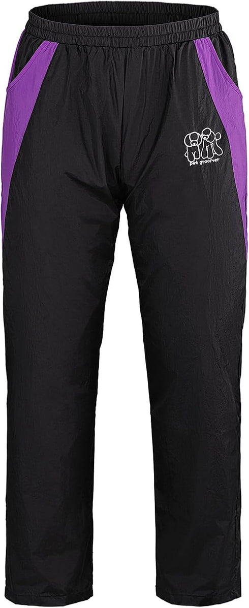 Noverlife Professional Pet Grooming Pants, M Size, with Comfortable Elasticated Waist, Lightweight Black Pants for Pet Groomers, Hair Resistant Pe...