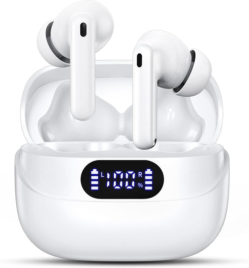Wireless Earbuds, 42H Playtime Bluetooth 5.3 Headphones, HiFi Stereo Call Noise Cancelling Earbuds, IPX7 Waterproof Stereo in-Ear Earphones with L...