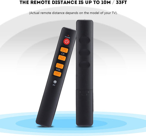 Learning Remote Control with Big Buttons, 6 Keys Universal Remote Control Smart Controller for TV STB DVD HiFi VCR(Orange)...