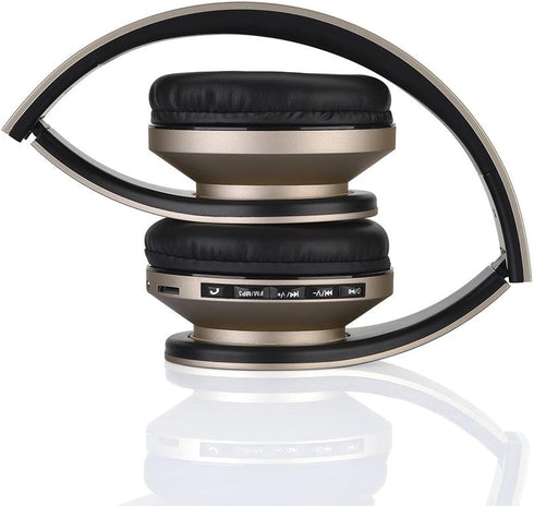 PowerLocus Wireless Bluetooth Over-Ear Stereo Foldable Headphones, Wired Headsets Rechargeable with Built-in Microphone for iPhone, Samsung, LG, i...