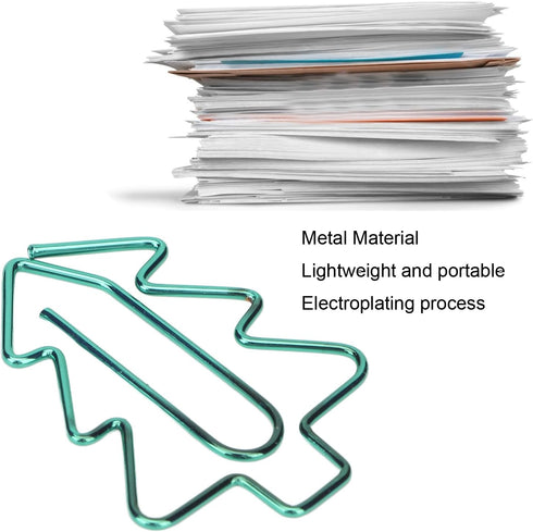 Tree Shaped Paper Clips,100Pcs Mini Cute Hollow Paperclips Electroplated Metal Office Clips for Document Sorting Organizing...