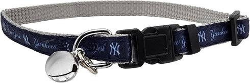 MLB CAT Collar New York Yankees Satin Cat Collar Baseball Team Collar for Dogs & Cats. A Shiny & Colorful Cat Collar with Ringing Bell Pendant...