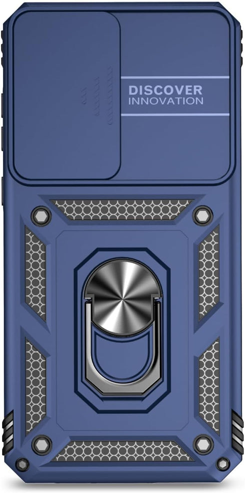 for Samsung Galaxy A55 5G Case with Camera Lens Cover HD Screen Protector, Dual Layer Military-Grade Drop Tested Magnetic Ring Holder Kickstand Pr...