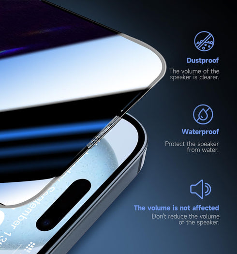 MAGIC JOHN 2 Pack for iPhone 15 6.1 inch Privacy Glass Screen Protector, Auto Dust-Elimination Installation, Bubble Free, Easy Installation......