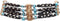American Indian Style Bone Choker Necklace, 4 Row Blue Stone Speckled Traditional Hairpipe Beads, Unisex Adjustable...