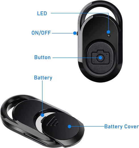 Remote Control iPhone Camera Remote: Wireless Bluetooth Shutter for Selfies and Videos - Photo Clicker Compatible with iPhone iPad and Android Pho...