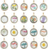 10pcs Mixed Golden Tone Round Shape Dried Pressed Flower Pendant Flower Plant Charm Floating Pendant Necklace Making Supplies...