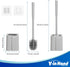 Toilet Brush and Holder Set, Silicone Toilet Bowl Cleaner Brush Bristles, Bathroom and RV Cleaning Tools, Space Saving Toilet Scrubber, Wall Mount...