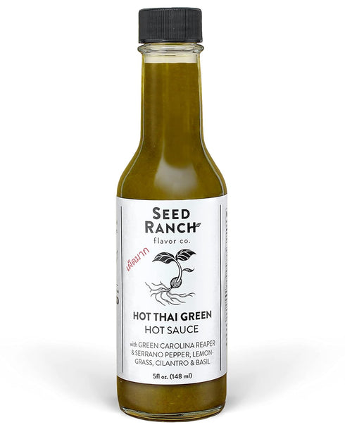 Seed Ranch Hot Thai Sauce, 5 Fl Oz - Spicy Heat - Green Carolina Reaper Pepper, Organic Gourmet Hot Sauce - Vegan, Non-GMO, Gluten-Free - Proteins...