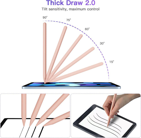 iPad Pencil 2nd Generation with Magnetic Wireless Charging, Apple Pencil 2nd Generation, Smart Pen Compatible with iPad Pro 11 in 1/2/3/4, iPad Pr...