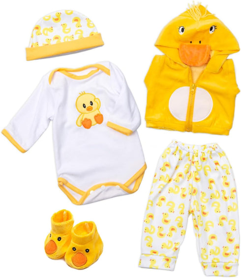 Reborn Baby Doll Clothes Yellow Duck Outfits for 16-18 Inch Baby Doll,17 Inch Reborn Newborn Baby Doll Clothes Accessories Girl & Boy...