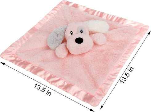 Puppy Baby Security Blanket for Toddler Infant Newborn Boys and Girls Soft Lovey Stuffed Animal with Plush Fabric and Satin Backing, Lovely Snuggl...