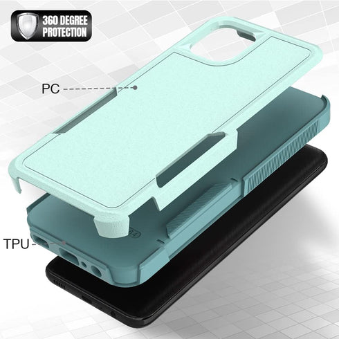 for Galaxy A04e 4G Case,PC+TPU Two-in-one Double-Layer Anti-Fall Mobile Phone case, Mobile Phone Protective case for Samsung Galaxy A04e (Mint Gre...