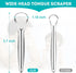 2 Pack Metal Tongue Scraper for Adults, Stainless Steel Tongue Cleaner with Travel Case, Reusable Tongue Scraper for Oral Care...