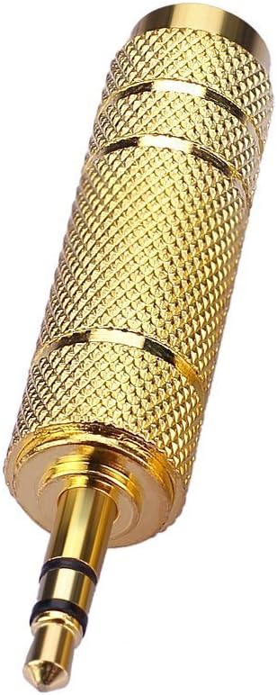 Nightwolf ® 2 Pcs Gold Plated 3.5mm 1/8 Inch Socket to 6.35mm 1/4 inch Male to Female Stereo Audio Jack Headphone Adaptor......