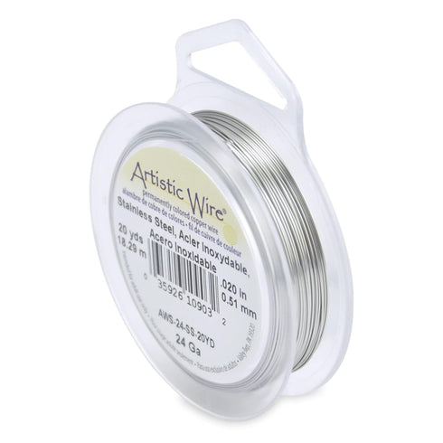 Artistic Wire 24 Gauge Stainless Steel Craft Jewelry Wrapping Wire Wire, 20 yd...