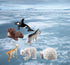 Mini Arctic Animals Toys Set 10PCS Polar Animal Figurines Toy Play setIncludes Polar Bear Seal Reindeer Wolf Rabbit Arctic Fox Igloo for ToddlersB...