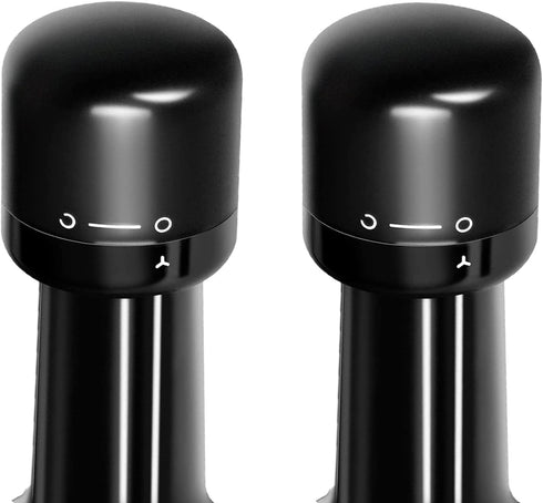 2 Pack Plastic Silicone Wine Bottle Stoppers Reusable Compact Wine Preserver Bottle Saver Wine Corks Keep Fresh Fits Any Bottle...