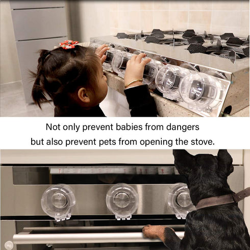 EUDEMON Clear 6pack Safety Children Kitchen Stove Gas Knob Covers (Clear)