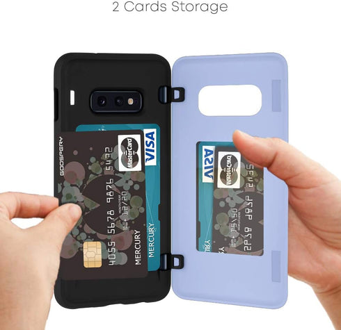 GOOSPERY Galaxy S10e Wallet Case with Card Holder, Protective Dual Layer Bumper Phone Case (Lilac Purple)...