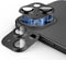 for iPhone 15 / iPhone 15 Plus Camera Lens Protector, Step Tempered Glass Camera Screen Cover Film Matte Alloy Metal Original invisible, Black, 2 ...