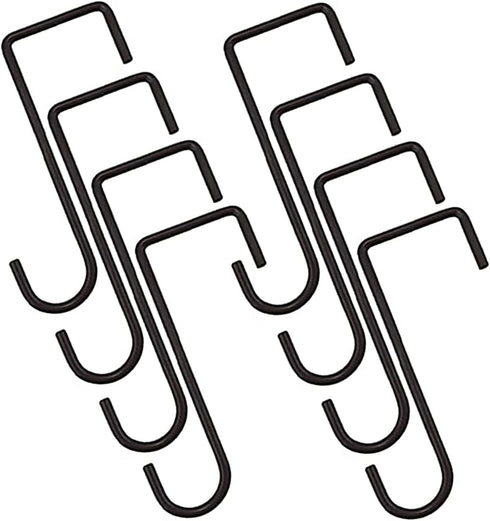 8 Pack 2 x 6 Inch Vinyl Fence Hooks Patio Fence Hooks White Powder Coated Steel Hangers for Hanging Planters, Black...
