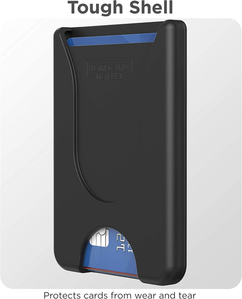 ENCASED Stick On Phone Wallet Card Holder (Compatible with PopSocket) Securely Holds Up To 4 Cards (Black)...
