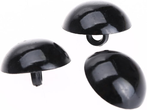 dophee 100Pcs Black Plastic Safety Eyes, DIY Craft Eyes Type Mushroom Domed Round Buttons Sewing Shank for Bear Amigurumi Crochet Puppet Plush Stu...