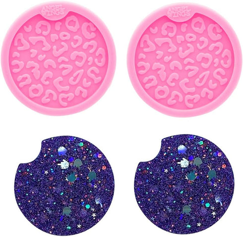 2PCS DIY Round Coaster Silicone Mold for Epoxy Resin Casting Molds Resin Coaster Mold Diameter 7cm/2.76 inch, Molds for Casting, Home Decoration...