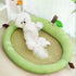 Cute Fruits Pet Cooling Summer Mat, Pet Straw Mat with Pillow for Dogs Cats, Pet Rattan Woven Breathable Comfort Mat Sleeping Pad for Dogs Cats Pu...