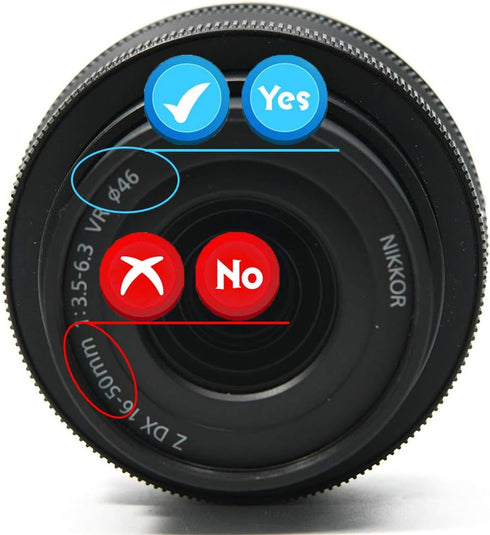 46mm Snap-on Lens Cap Cover for Nikon Nikkor Z DX 16-50mm f/3.5-6.3 VR,Panasonic LUMIX G 25mm, F1.7 ASPH,LUMIX G II 20MM, F1.7 ASPH,Olympus M.ZUIK...