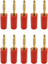 2mm Banana Plugs for Speaker Wire,Gold Plated Musical Speaker Cable Wire Pin Jack Test Probes Connectors for Amplifier,10Pcs Red...