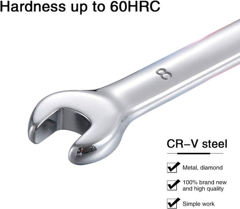 KATUR 8mm Ratcheting Wrench Set Flexible Pivoting Head Ratchet Combination Spanner Wrench Chrome Vanadium Steel Metric Tool (8mm)...