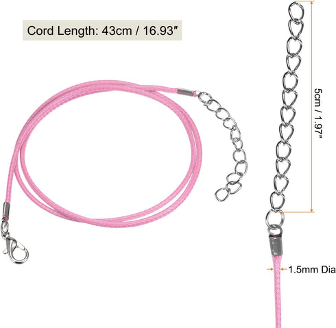10pcs Waxed Necklace Cord Bulk, 16 Inches and 1.5mm Dia Necklace String Rope with Clasp for Pendants, Bracelets, Necklaces, Jewelry Making Beading...