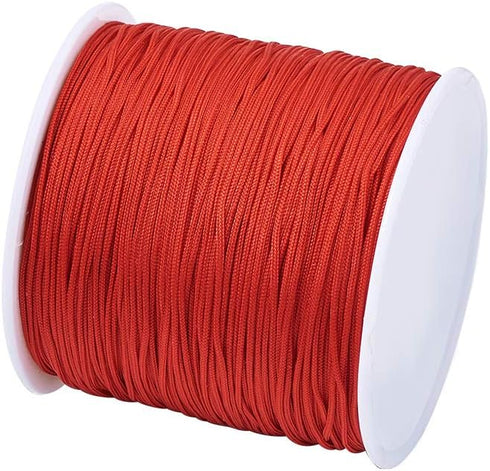 Cheriswelry 100Yard 0.8mm Braided Nylon Cord Red Beading String Thread Roll Lift Shade Cord for Jewelry Making Kumihimo Knotting Wrapping Beading ...